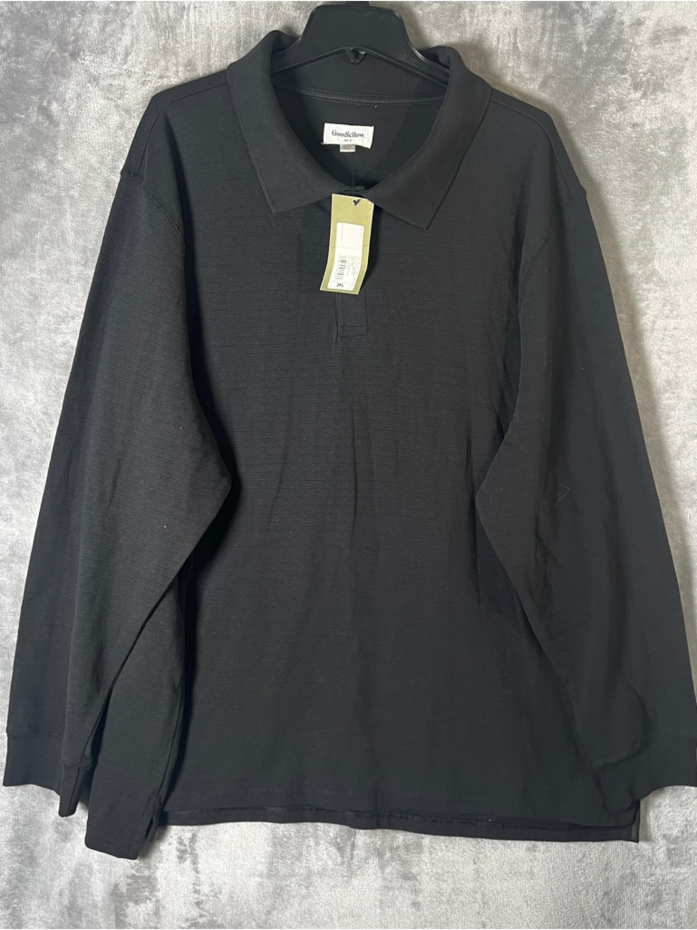 Goodfellow & Co Black Long-Sleeve Polo Shirt